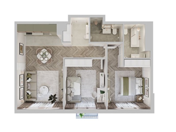 Планировка 2-комн 65,94 м²