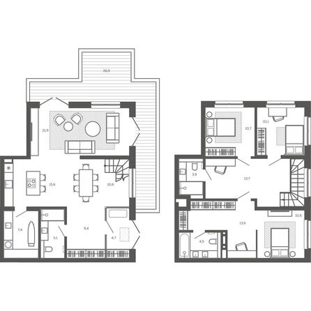 Планировка 5-комн 169,05 м²