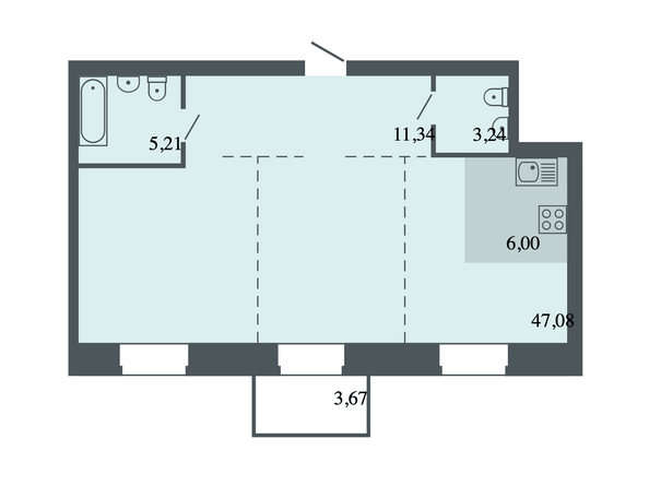Планировка Студия 72,87 м²