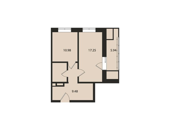 Планировка однокомнатной квартиры 50,2 кв.м