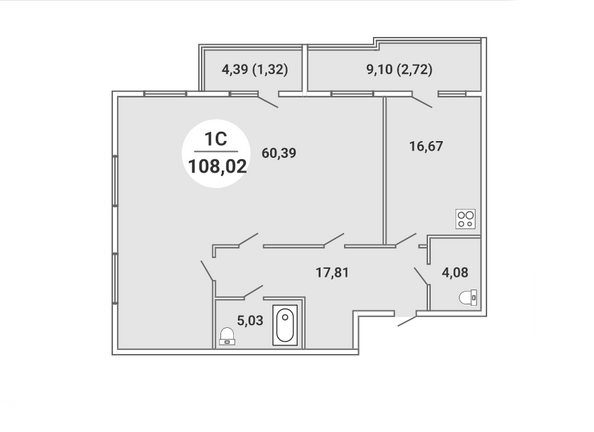 Планировка Студия 117,47 м²