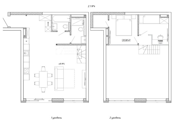 Планировка 2-комн 73,5 м²