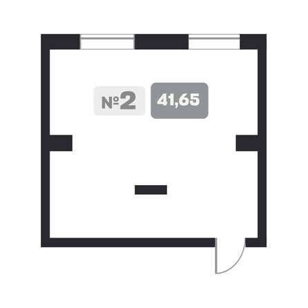 Планировка 1-комн 41,65 м²