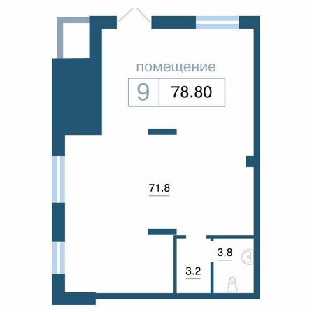 Планировка 1-комн 78,8 м²