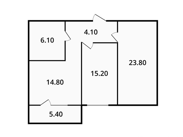Планировка 2-комн 41 м²