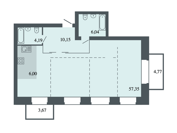 Планировка Студия 83,73 м²