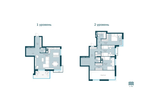 Планировка 2-комн 126,01 м²