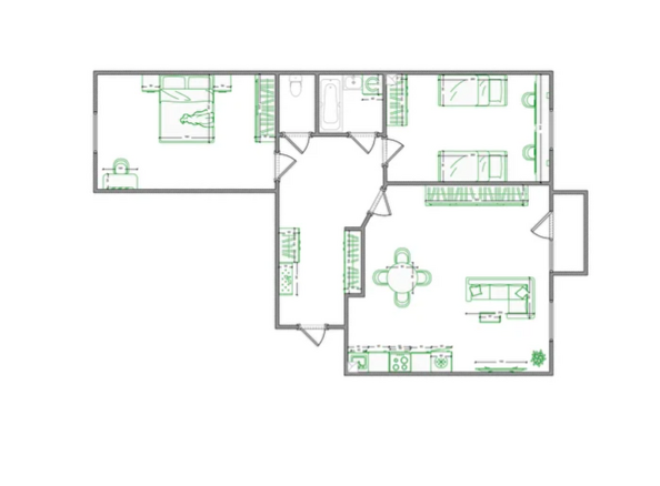 Планировка 3-комн 88,12 м²