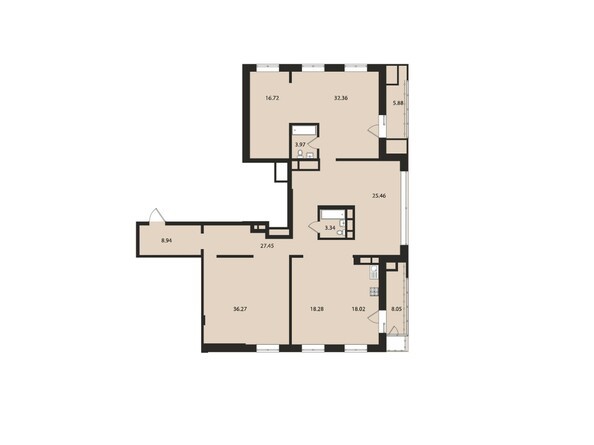 Планировка трехкомнатной квартиры 204,8 кв.м