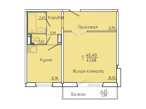 Планировка  42 м²