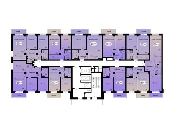 Планировка типового этажа 1 подъезд