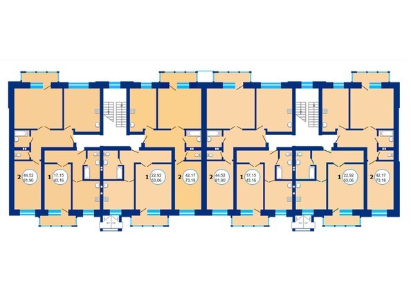 Типовая планировка 2-3 этажей