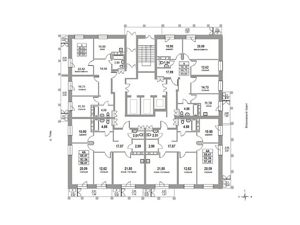 План 13-21 этажа