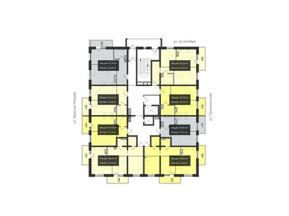 Планировка 3-6 этажей