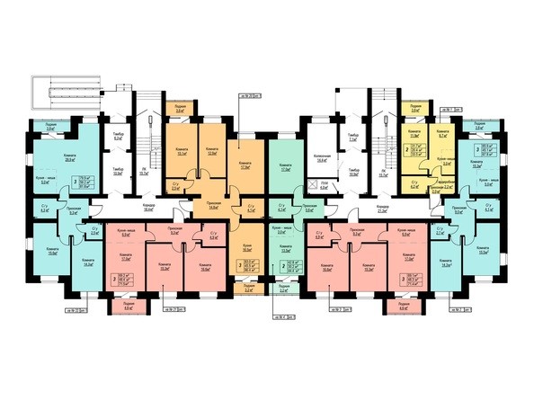 Типовой план этажа 1 подъезд