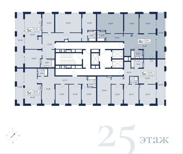 Планировка 25 этажа