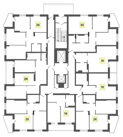 План 3-9 этажа