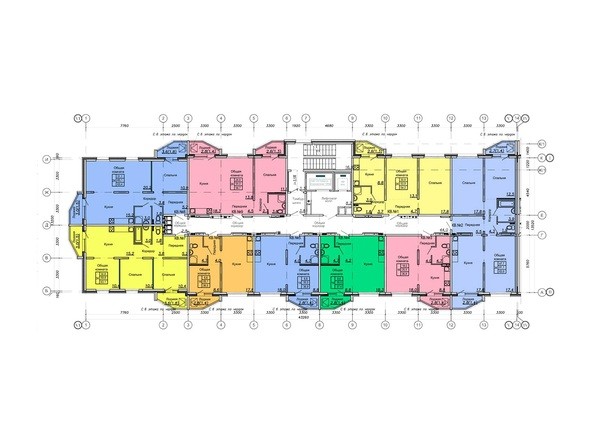 Блок-секция 2. Планировка 3-8 этажей