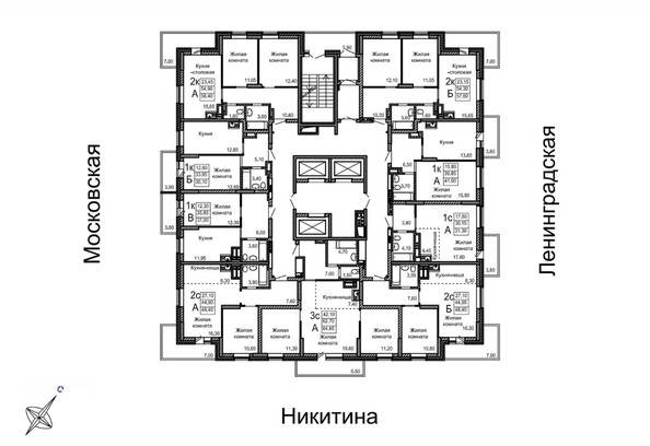 Планировка типового этажа