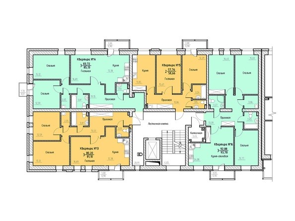 Планировка 5-6 этажей 1 подъезд