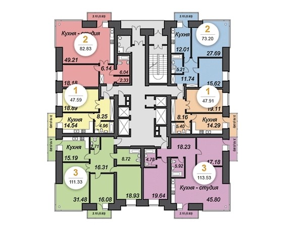 План 19-23 этажей
