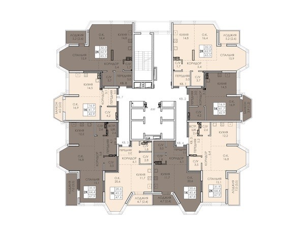 План 4-8 этажа