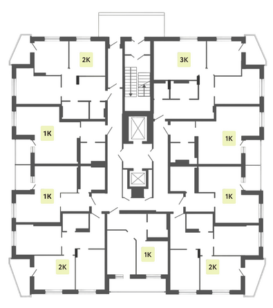 План 10-17 этажа