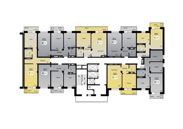 План типового этажа, 3 секция