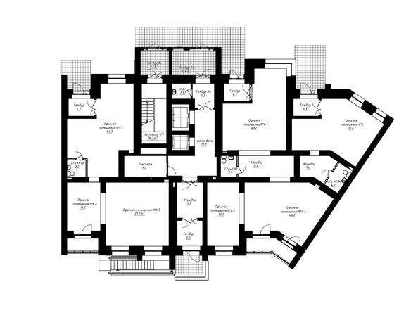Блок-секция 2. Планировка 1 этажа