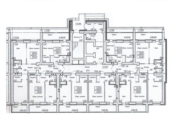 Блок-секция 1. Планировка типового этажа