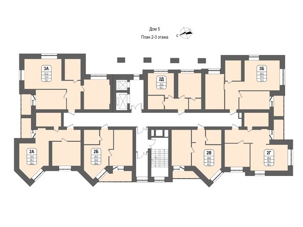 План 2-3 этажа