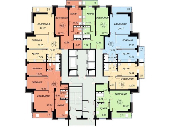 Типовая планировка 9 этаж