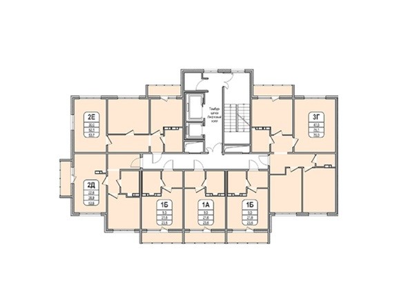 Типовой план этажа 5 подъезд