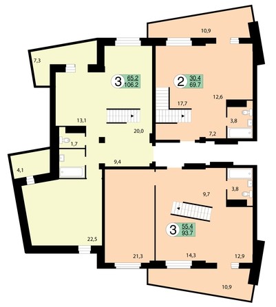 Двухуровневые квартиры, этаж 9-10, 2 этап