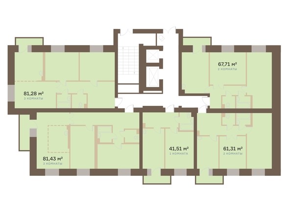 План Типовой этаж 3 секция этажа