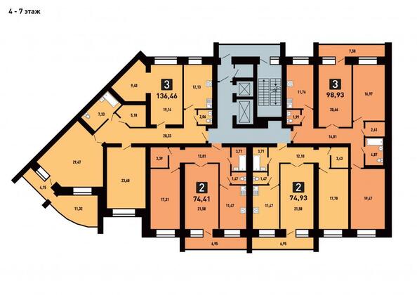 План 2-3 этажа