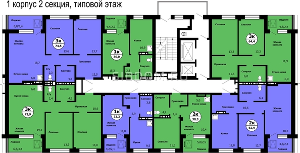 
   Продам 2-комнатную, 38.3 м², Тихие зори, дом Стрелка, корпус 2

. Фото 1.