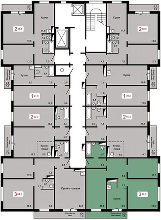 
   Продам 3-комнатную, 78.3 м², Мичурино, дом 2 строение 4

. Фото 2.