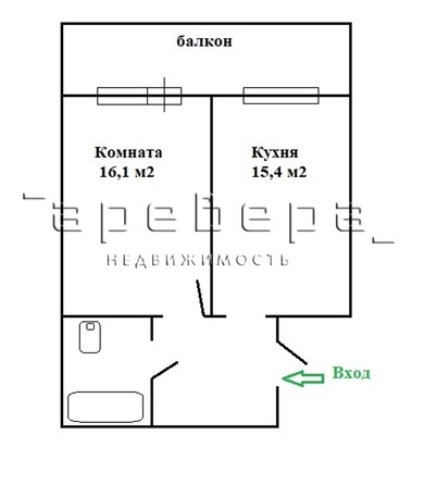 
   Продам 1-комнатную, 42.3 м², Огородная 2-я ул, 22а

. Фото 14.