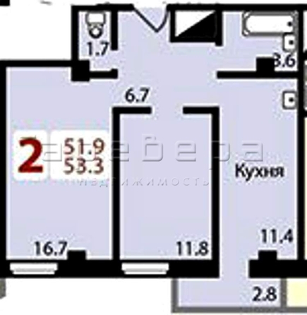 
   Продам 2-комнатную, 51.4 м², Соколовская ул, 72а

. Фото 9.
