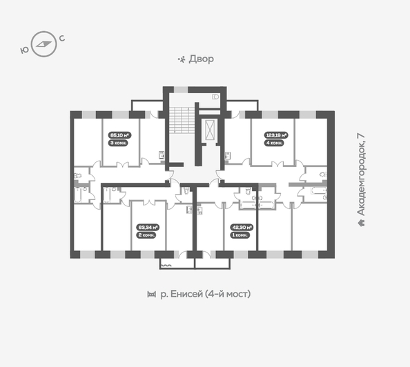 
   Продам 2-комнатную, 64 м², Академгородок ул, 78

. Фото 19.