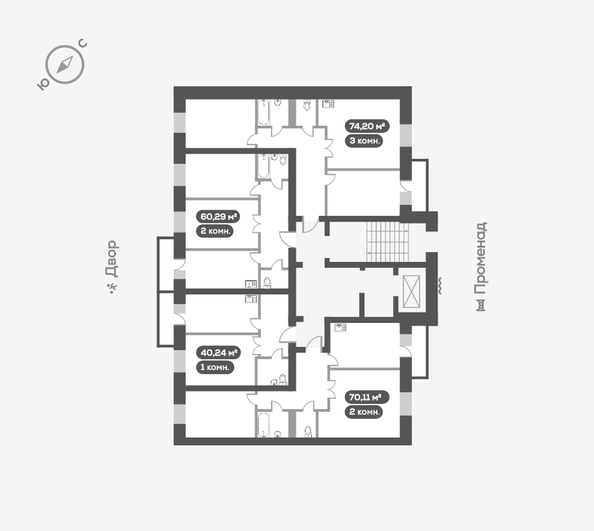 
   Продам 3-комнатную, 74.2 м², Сити-квартал Октябрьский, дом 1

. Фото 17.