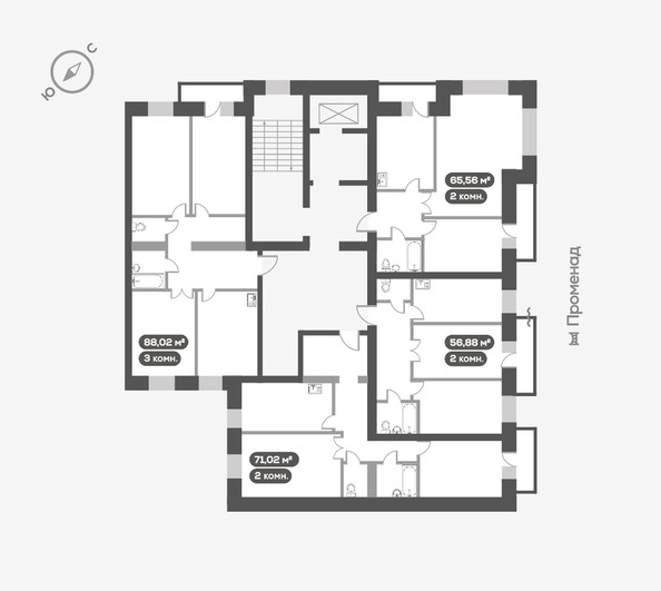 
   Продам 2-комнатную, 56.88 м², Сити-квартал Октябрьский, дом 1

. Фото 17.