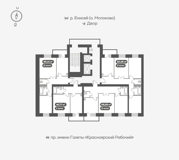 
   Продам 2-комнатную, 68.7 м², Южная Набережная ул, 6

. Фото 32.