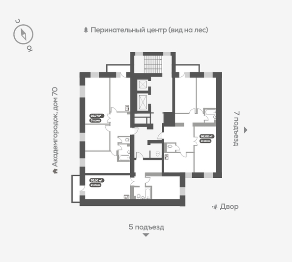 
   Продам 3-комнатную, 92.9 м², Академгородок ул, 74

. Фото 23.