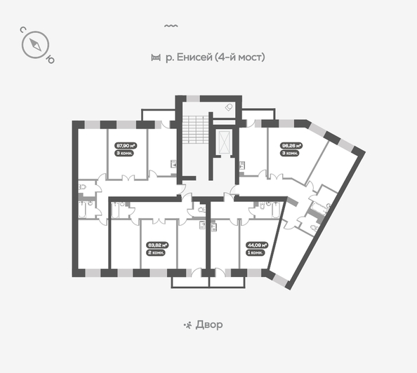 
   Продам 3-комнатную, 88.3 м², Академгородок ул, 80

. Фото 18.