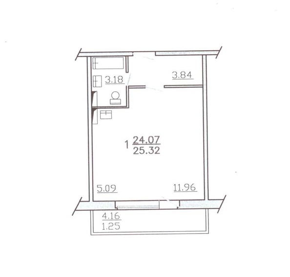 
   Продам студию, 25 м², Чернышевского ул, 110

. Фото 3.