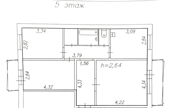 
   Продам 3-комнатную, 65.4 м², Львовская ул, 44

. Фото 4.