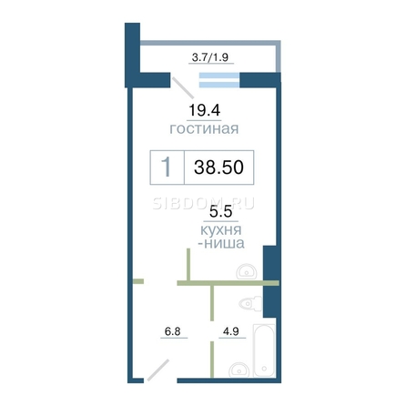 
   Продам 1-комнатную, 38.5 м², Дубенский, дом 7.2

. Фото 16.