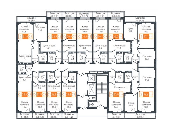 
   Продам студию, 31.7 м², Соколовская ул, 64

. Фото 1.